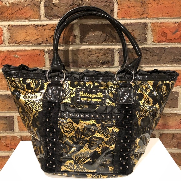 Betsey Johnson Handbags - Betseyville by Betsey Johnson Black & Gold Bag